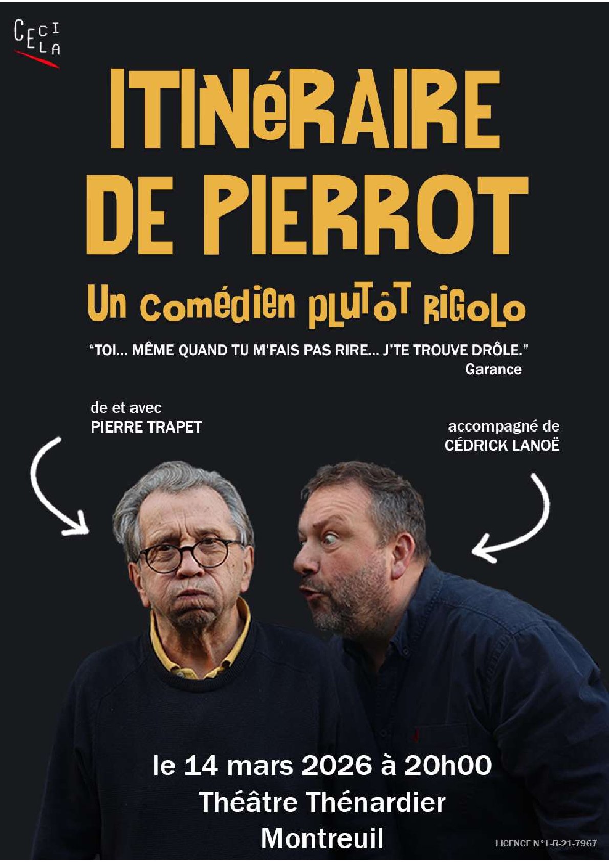 Itinéraire de Pierrot un comédien plutôt rigolo